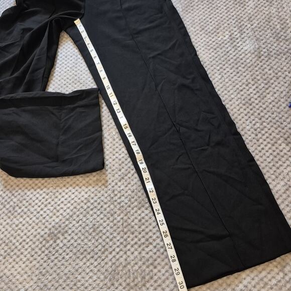 REISS Aleah Wide Leg Trousers Women Size US 12 Black Pants Pockets Sophisticated - Picture 6 of 12